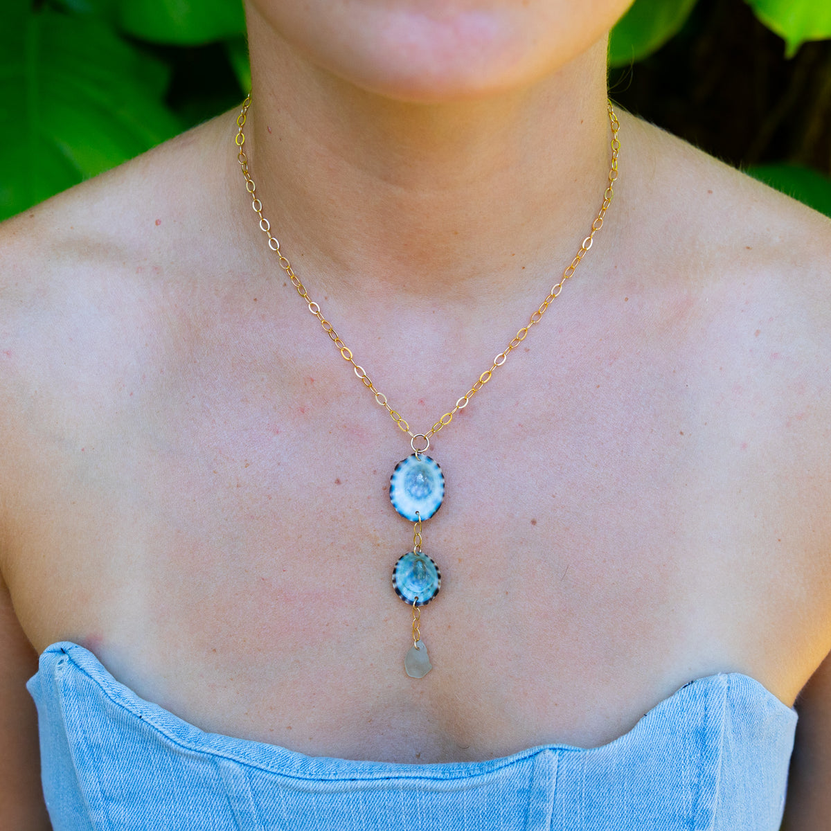 Gold Filled Tide Sea Glass Necklace (Multiple colors to choose from)