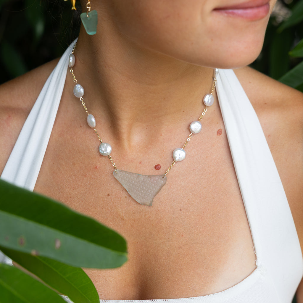 Coastal Pearl Sea Glass Necklace