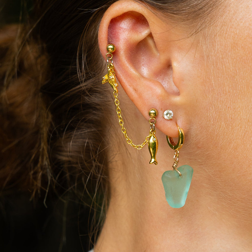Whale Tail & Fish Cartilage Earring