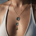 Gold Filled Blue Tide Sea Glass Necklace