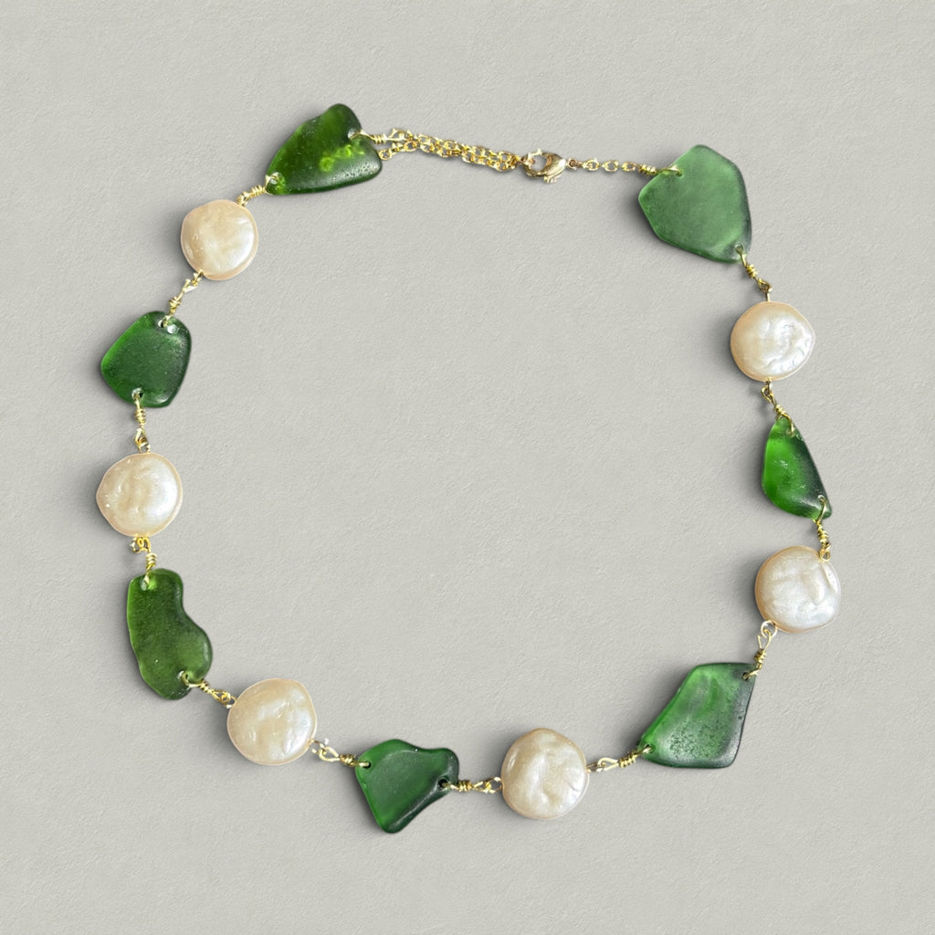 Emerald Tide Pearl Necklace