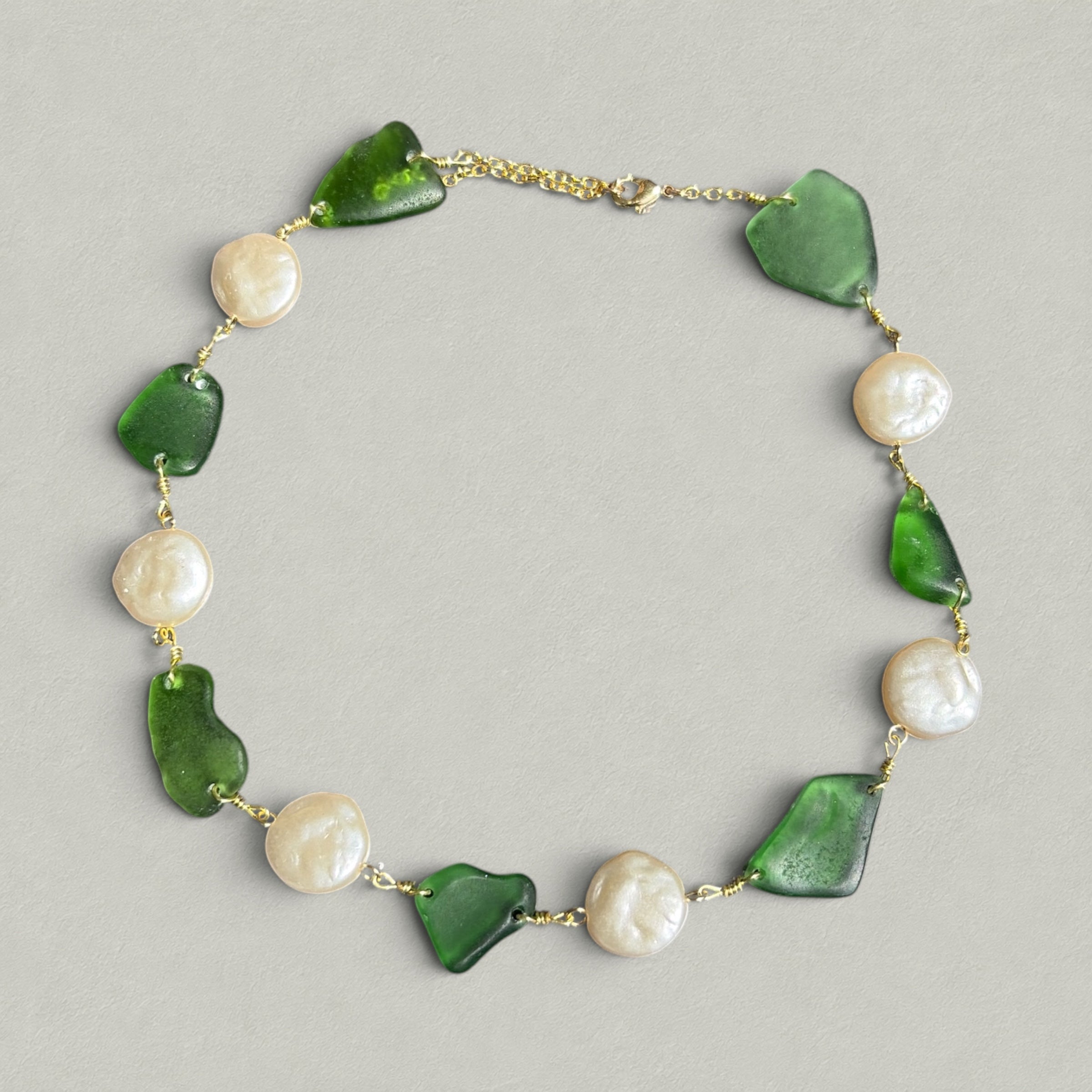 Emerald Tide Pearl Necklace