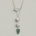 Seafoam Pearl Cascade Necklace