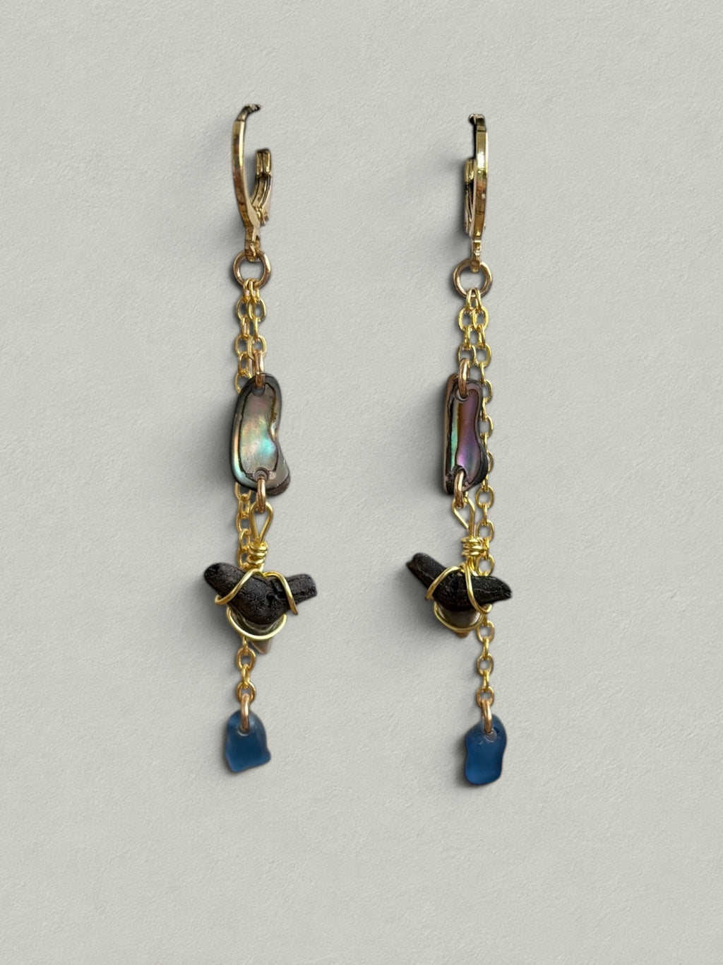 Mermaid Shark Tooth Earrings — Midnight Tide