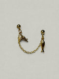 Whale Tail & Fish Cartilage Earring