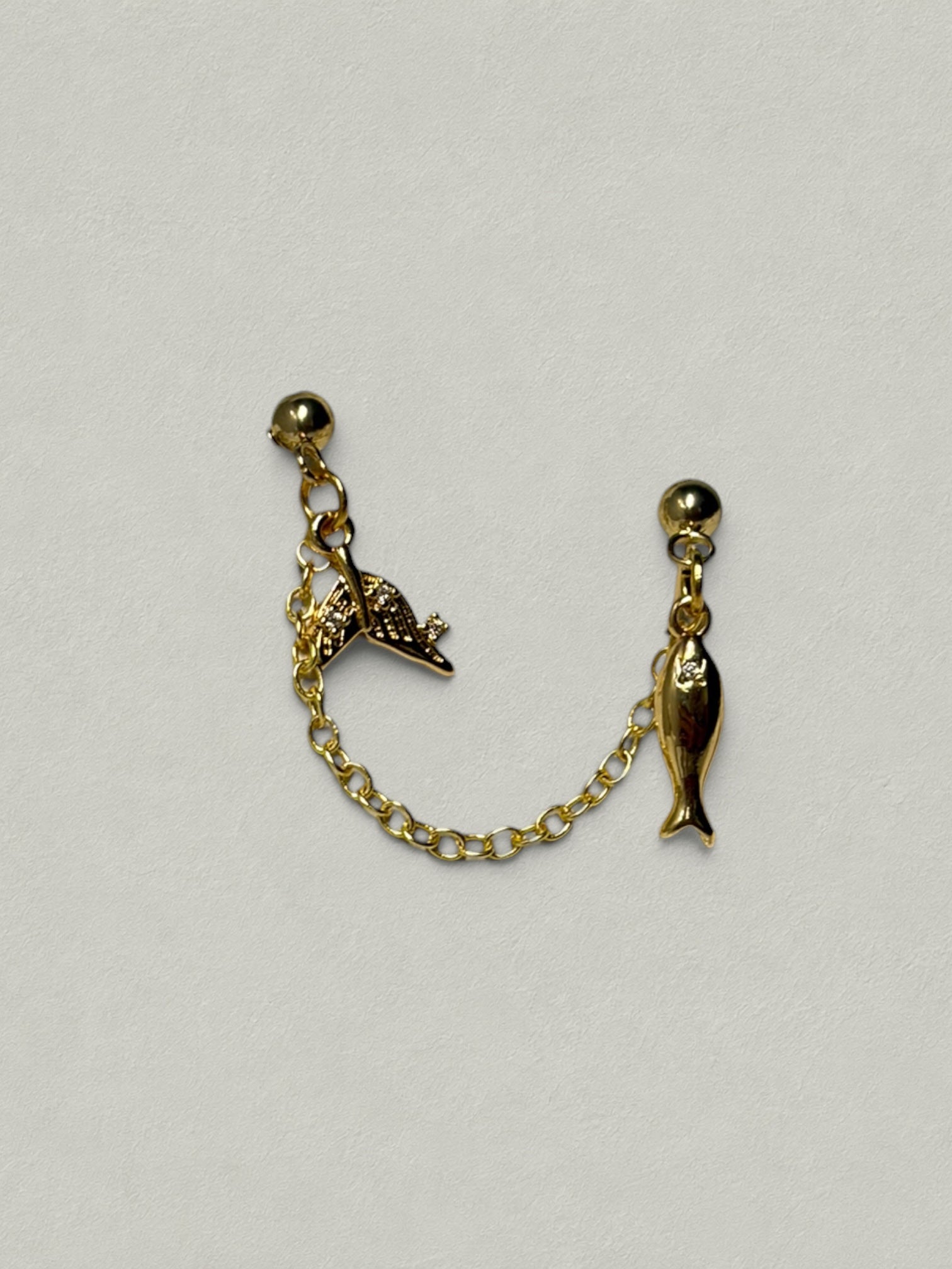 Whale Tail & Fish Cartilage Earring