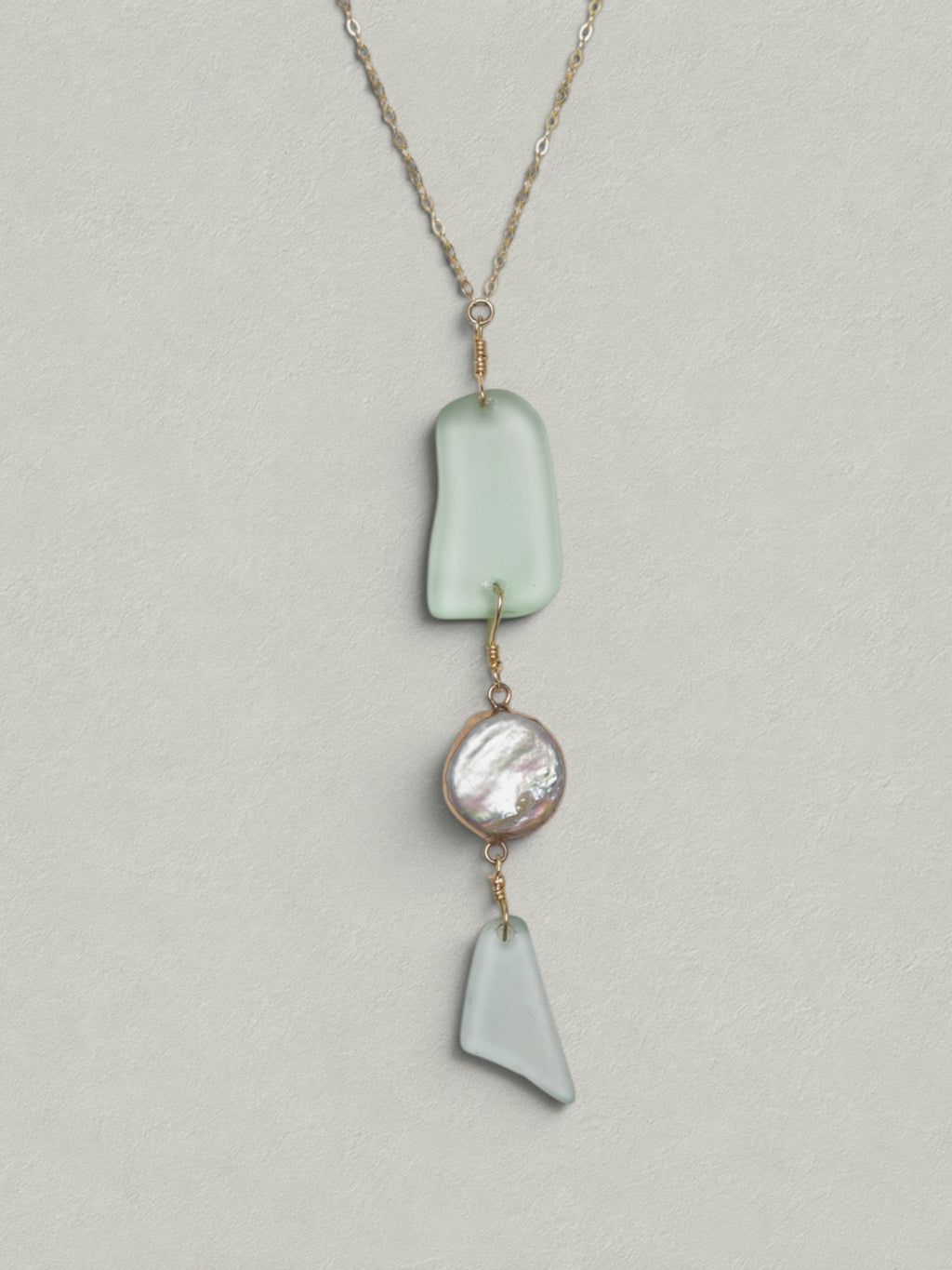 Aqua Sea Glass Necklace