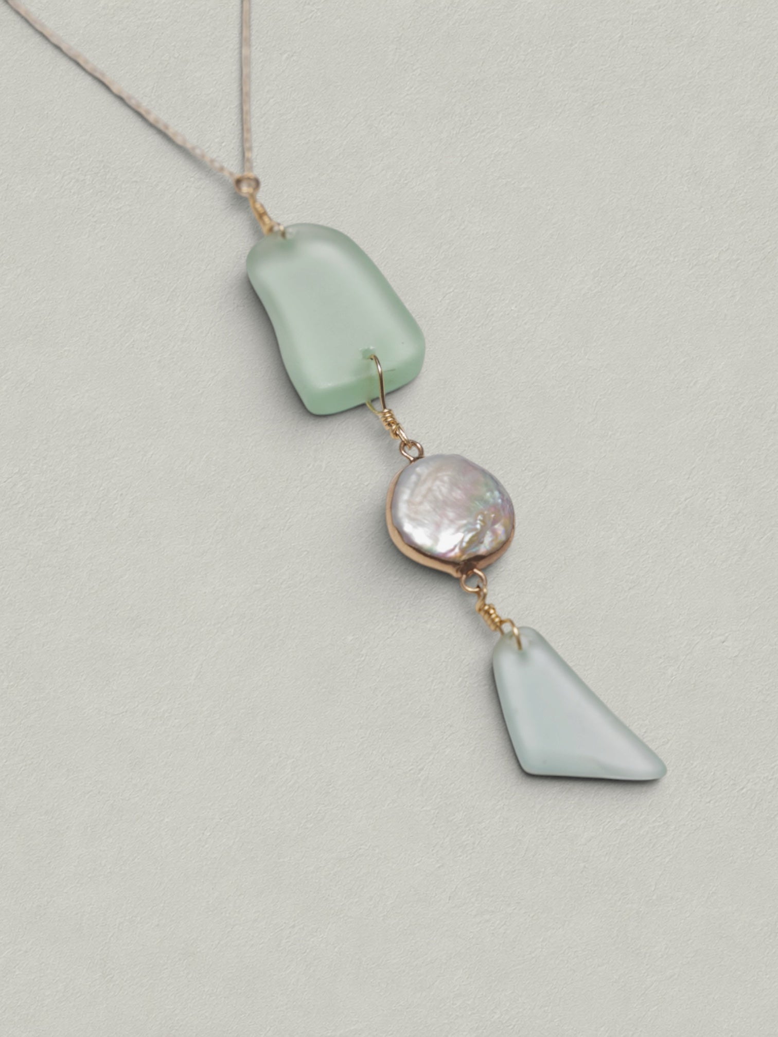 Aqua Sea Glass Necklace