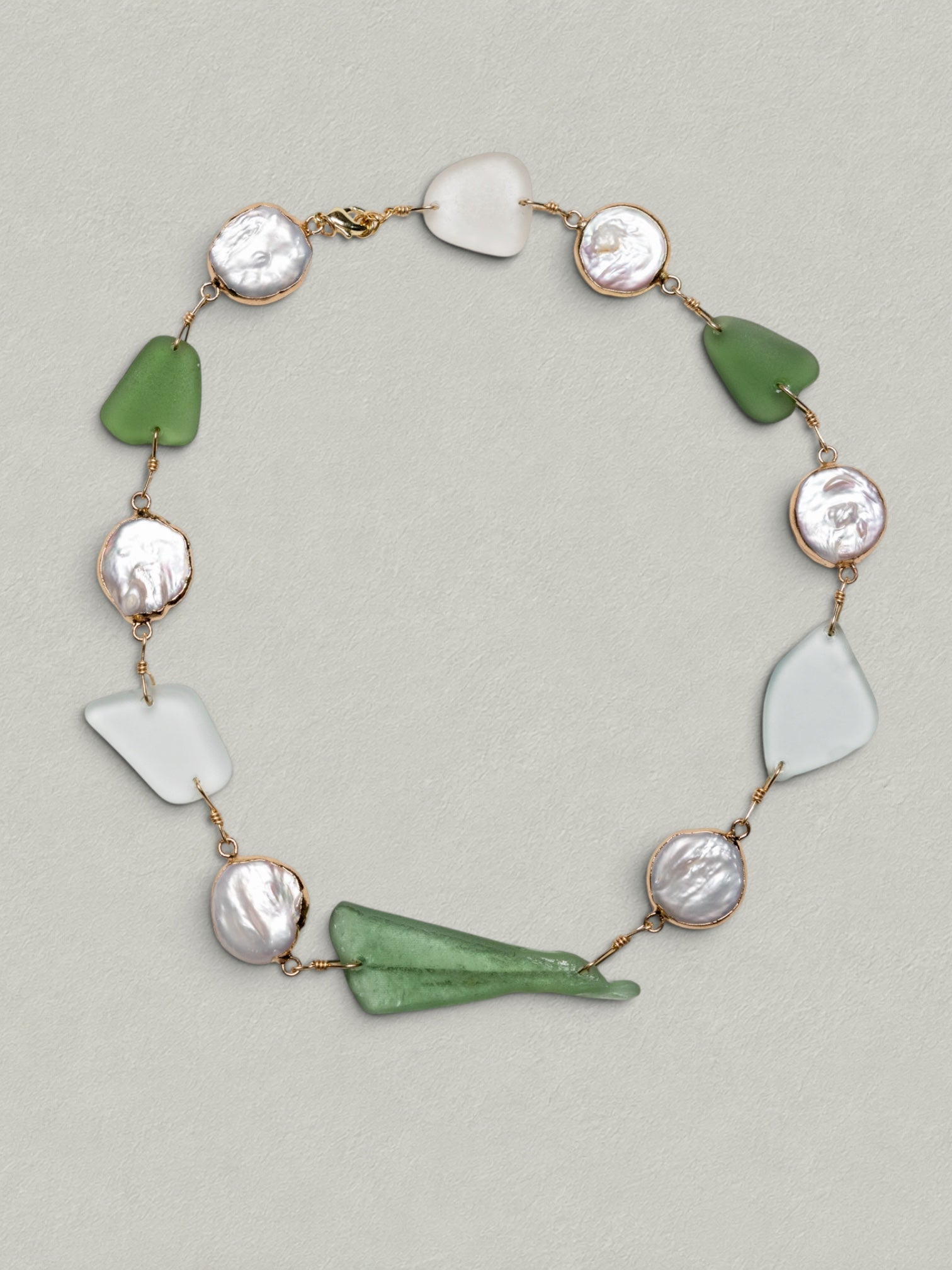 Seafoam Pearl Sea Glass Choker