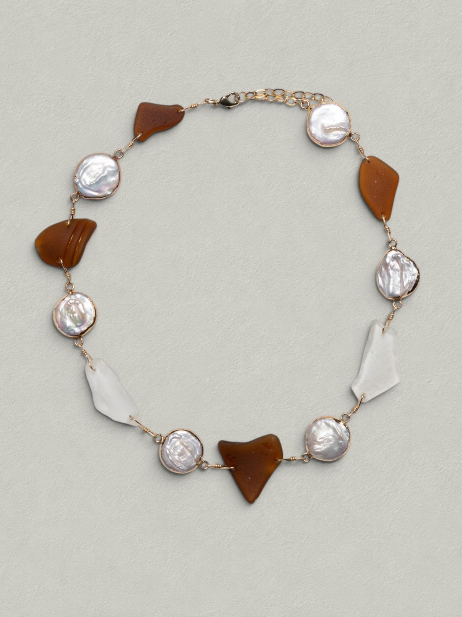 Driftwood Pearl Sea Glass Choker.