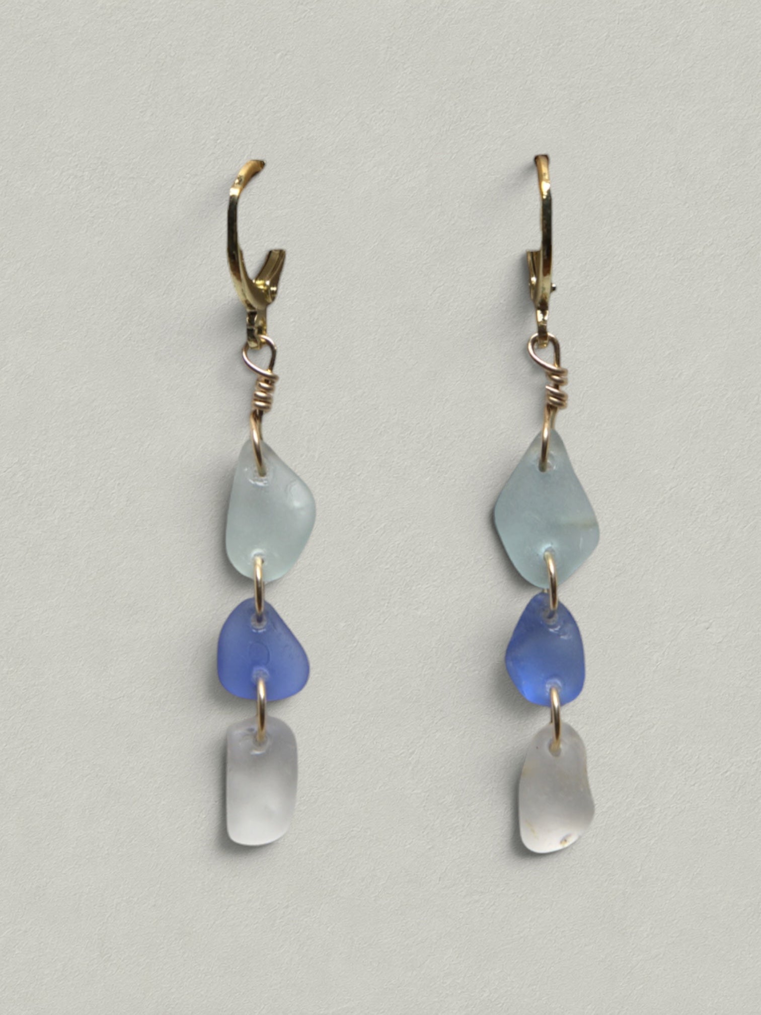 Blue Horizon Sea Glass Earrings