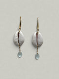 Ocean Breeze Sea Glass Cowrie Earrings