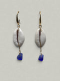 Deep Sea Cowrie Sea Glass Earrings